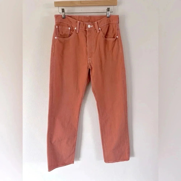 Levi's 501 Original Shrink to Fit Orange Button Fly Jeans Size W32x L32 - Picture 1 of 11